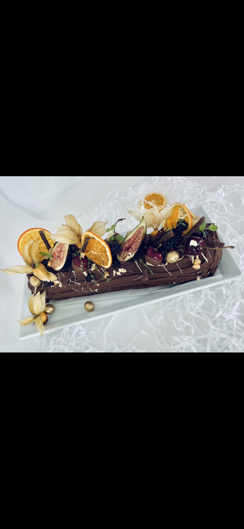 Festive Brownie Yule Log