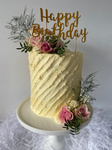 Birthday / Celebration cake - fresh flowers